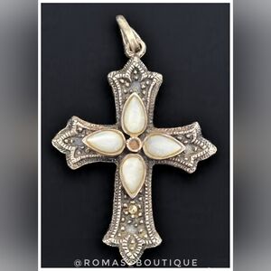 Vintage Sterling Silver Cross Necklace Pendant